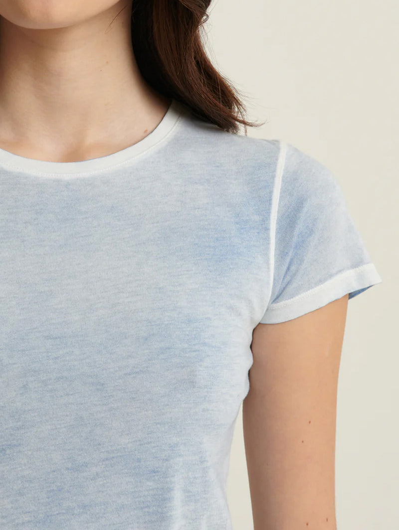 Reverse Spray Pima Tee - Island Blue