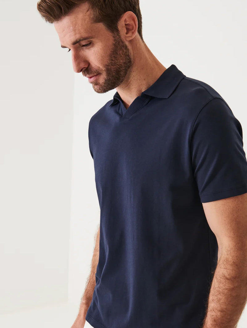 Iconic Open Polo T-Shirt - Midnight-Patrick Assaraf-Over the Rainbow