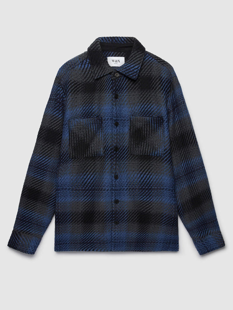 Whiting Shirt - Dusk Navy Check-Wax London-Over the Rainbow