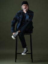 Whiting Shirt - Dusk Navy Check-Wax London-Over the Rainbow