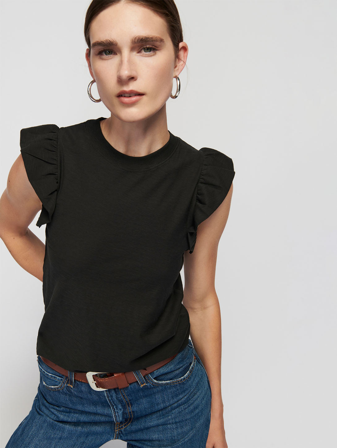 NATION Paulette Tank Top Jet Black Over the Rainbow Canada