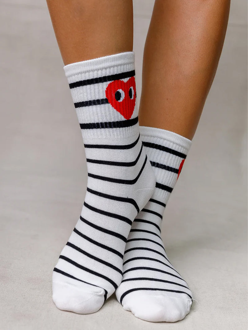 Stripe Eyes Sock - White-LIM LIM-Over the Rainbow