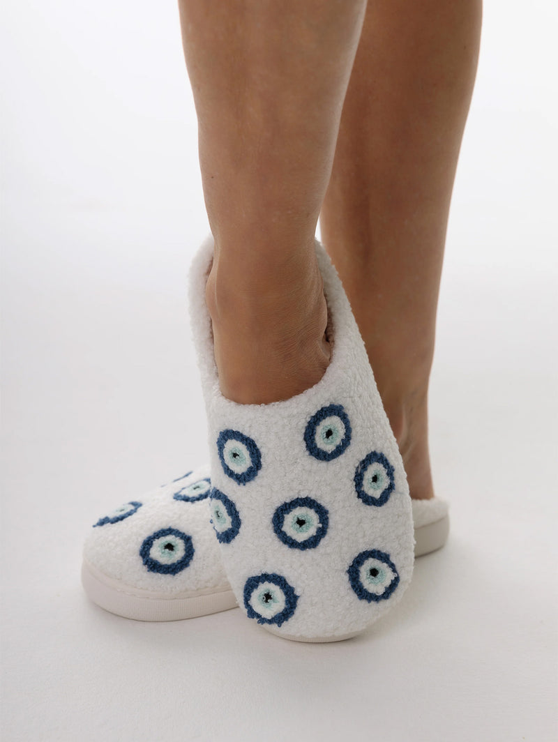 All The Eyes I Need Slippers - Blue