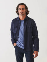 Pima Cotton French Terry Over Shirt - Navy-Patrick Assaraf-Over the Rainbow