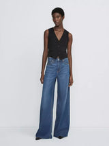 Priya Crepe Vest - Black-RAG + BONE-Over the Rainbow