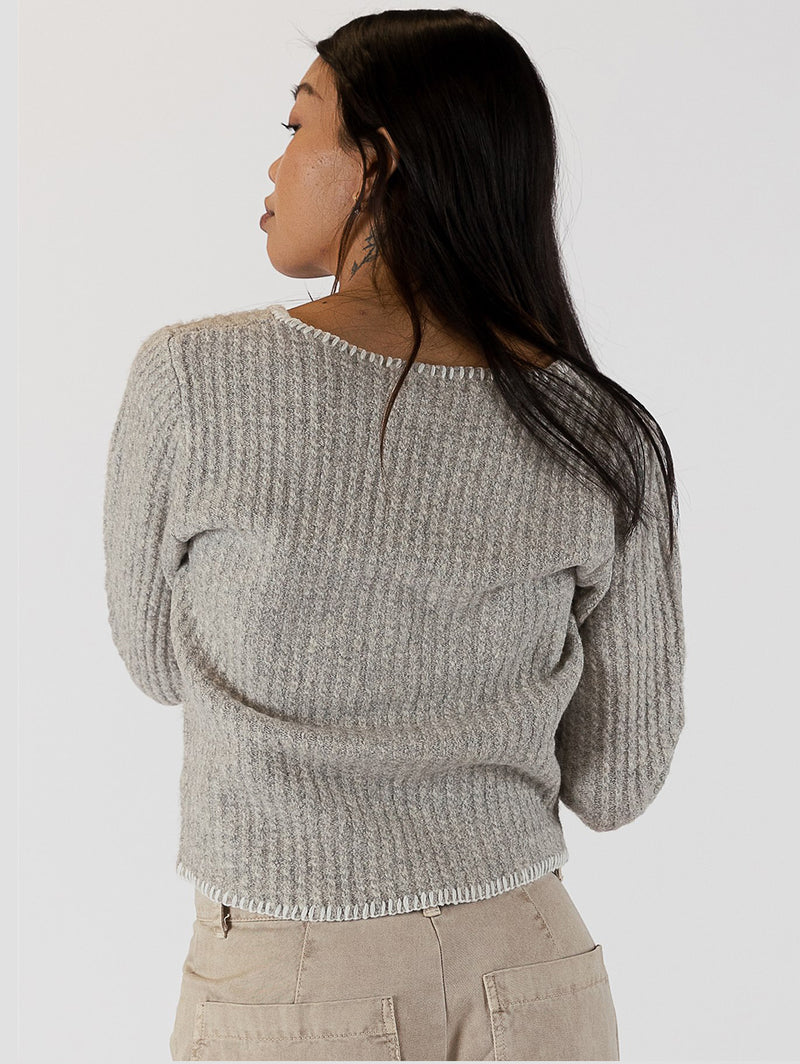 Quinn Cardigan - Grey-LYLA+LUXE-Over the Rainbow