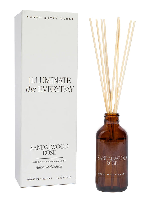Amber Reed Diffuser - Sandalwood Rose-SWEET WATER DECOR-Over the Rainbow