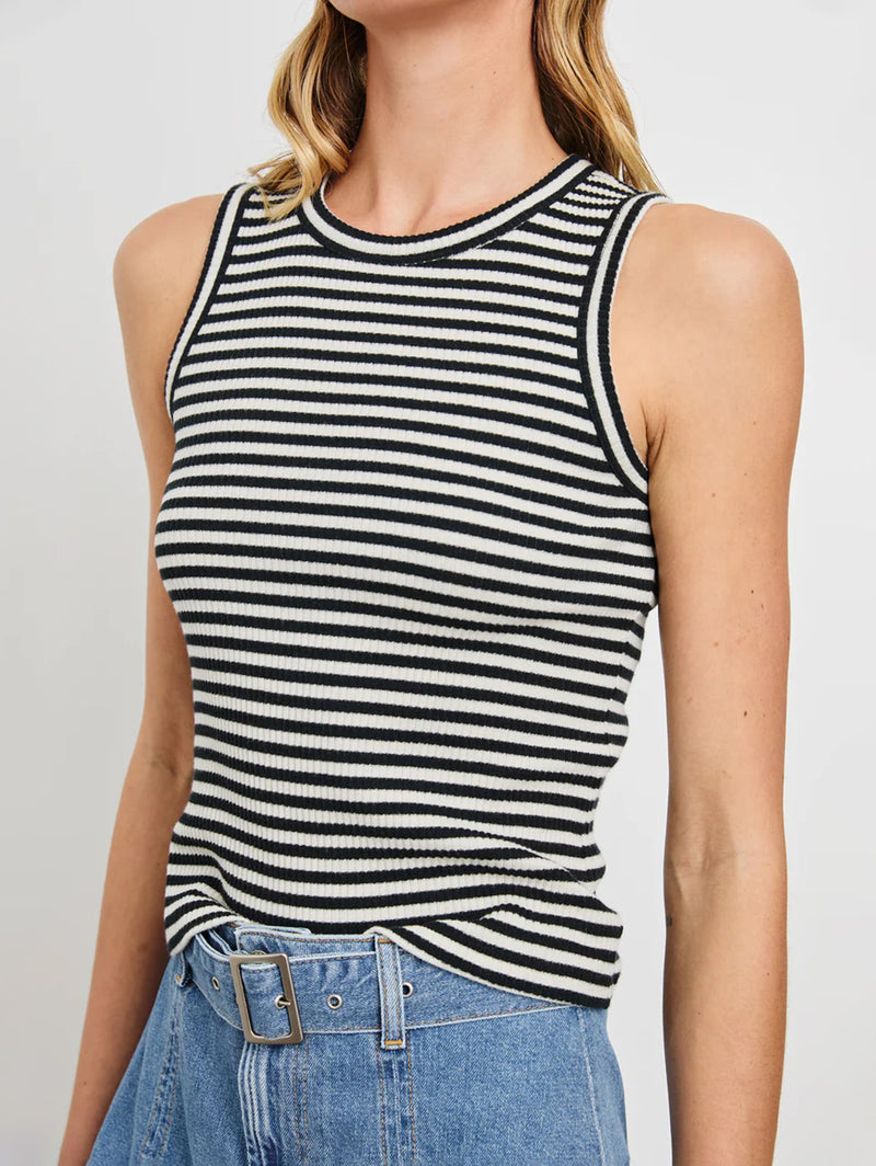 Racer Tank - Black Birch Stripe
