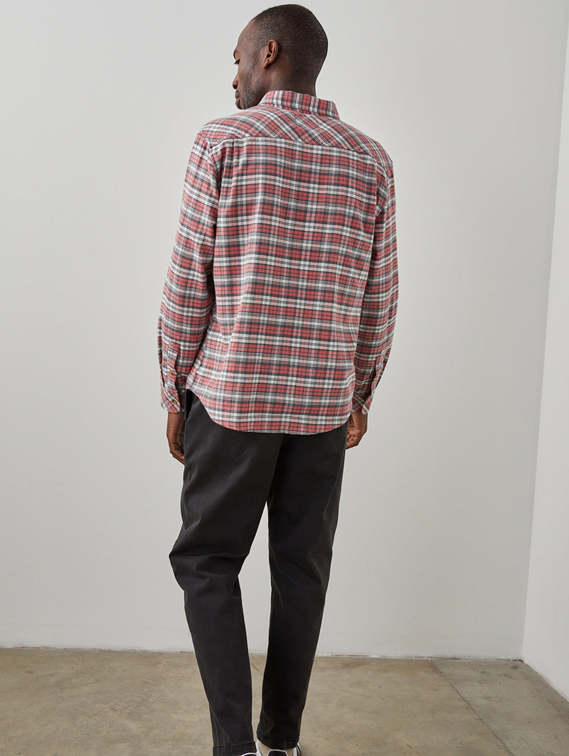 Reid Shirt - Scarlet Charcoal White-Rails-Over the Rainbow