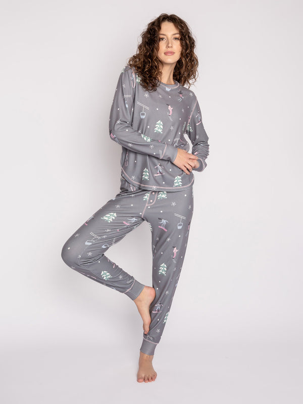 In Need of Vitamin Ski PJ Set - Grey-PJ Salvage-Over the Rainbow