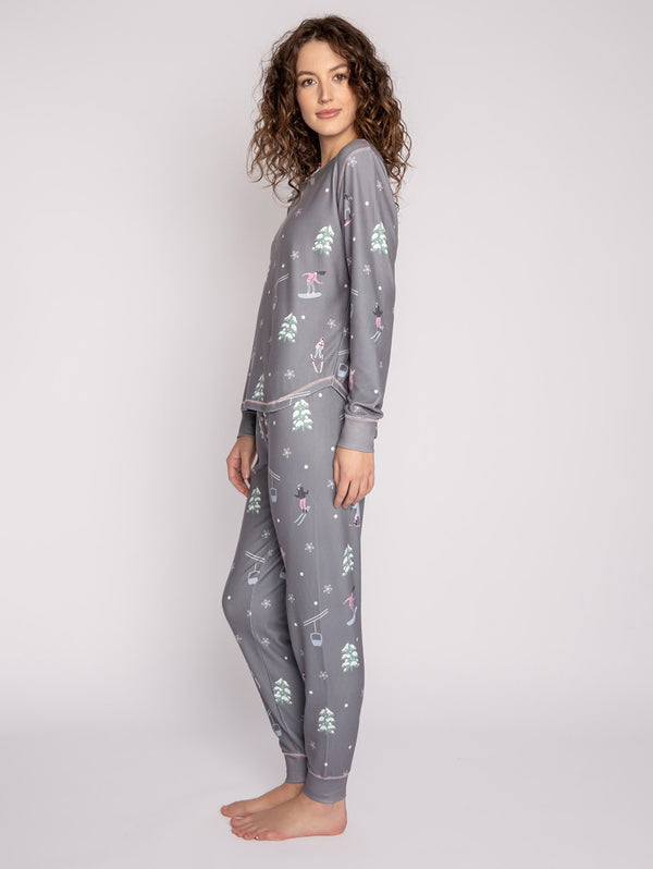 In Need of Vitamin Ski PJ Set - Grey-PJ Salvage-Over the Rainbow