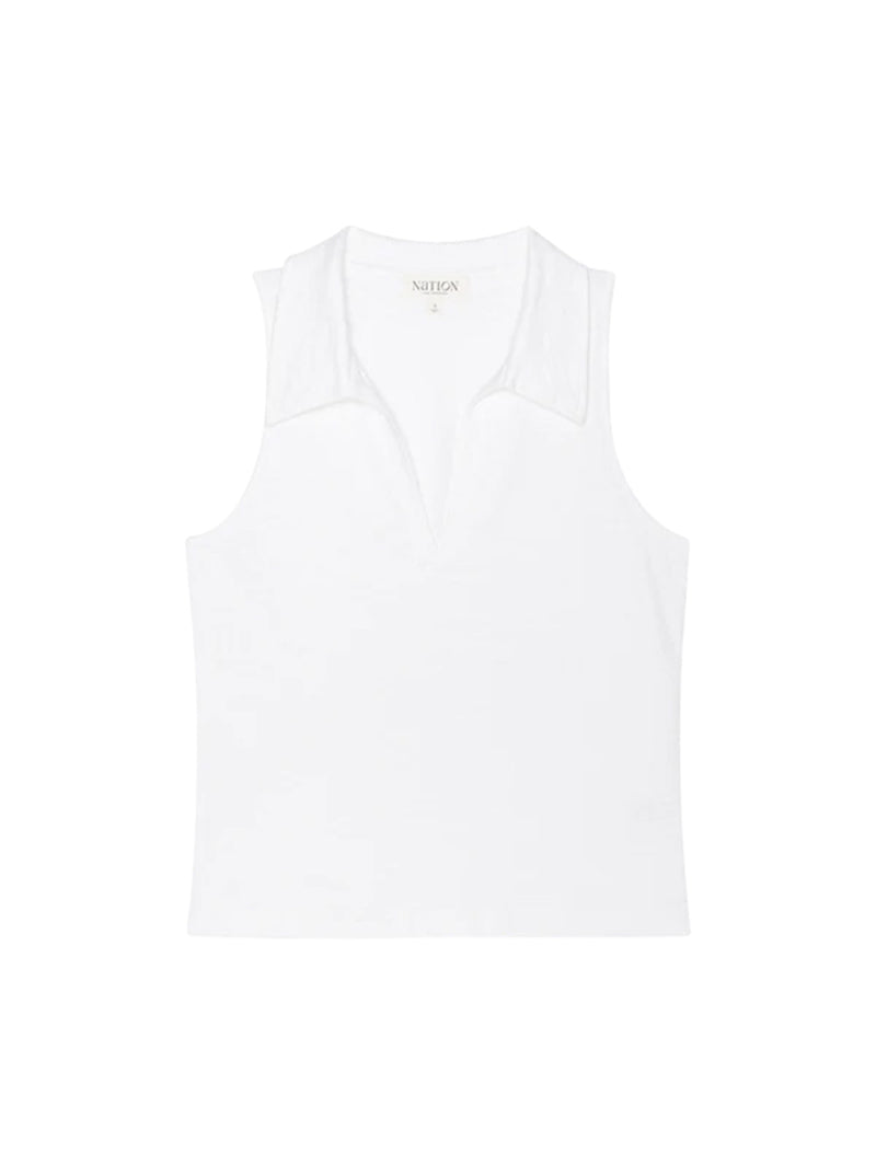 Roberta Collared Tank - Optic White