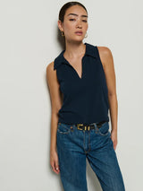 Roberta Collared Tank - Night Sky