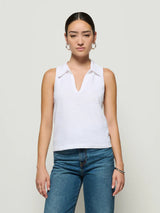 Roberta Collared Tank - Optic White