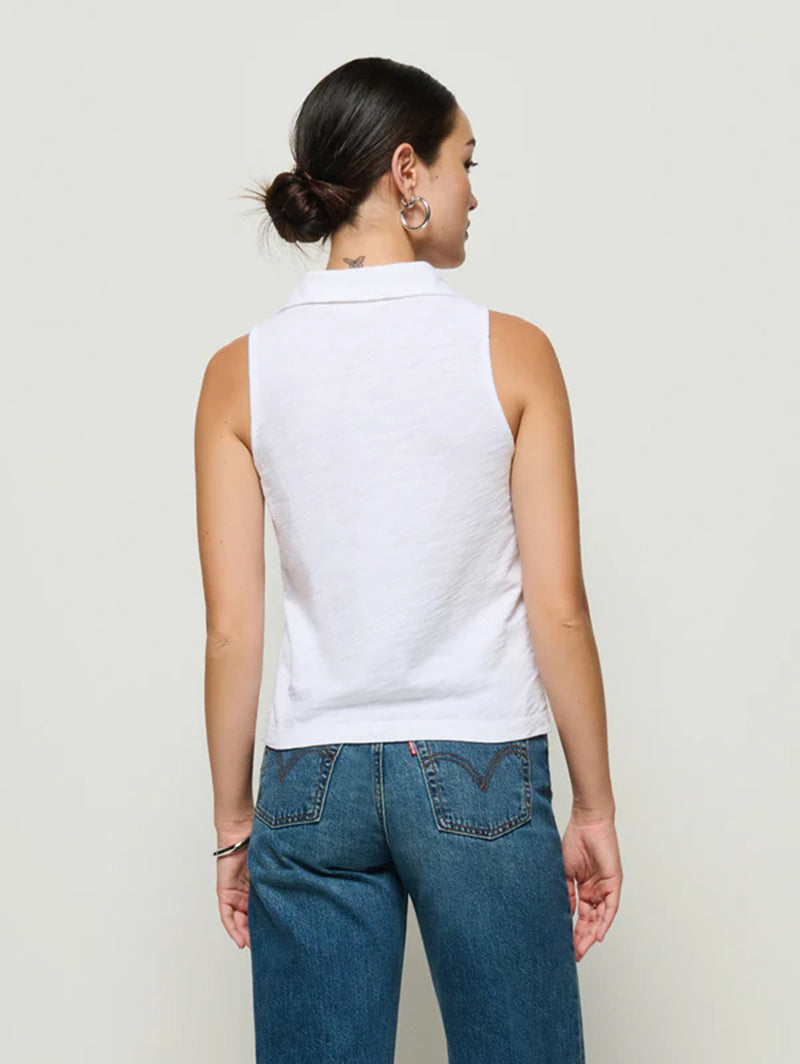Roberta Collared Tank - Optic White