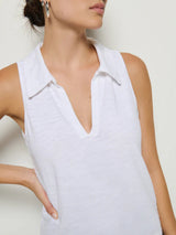 Roberta Collared Tank - Optic White