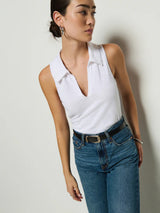 Roberta Collared Tank - Optic White