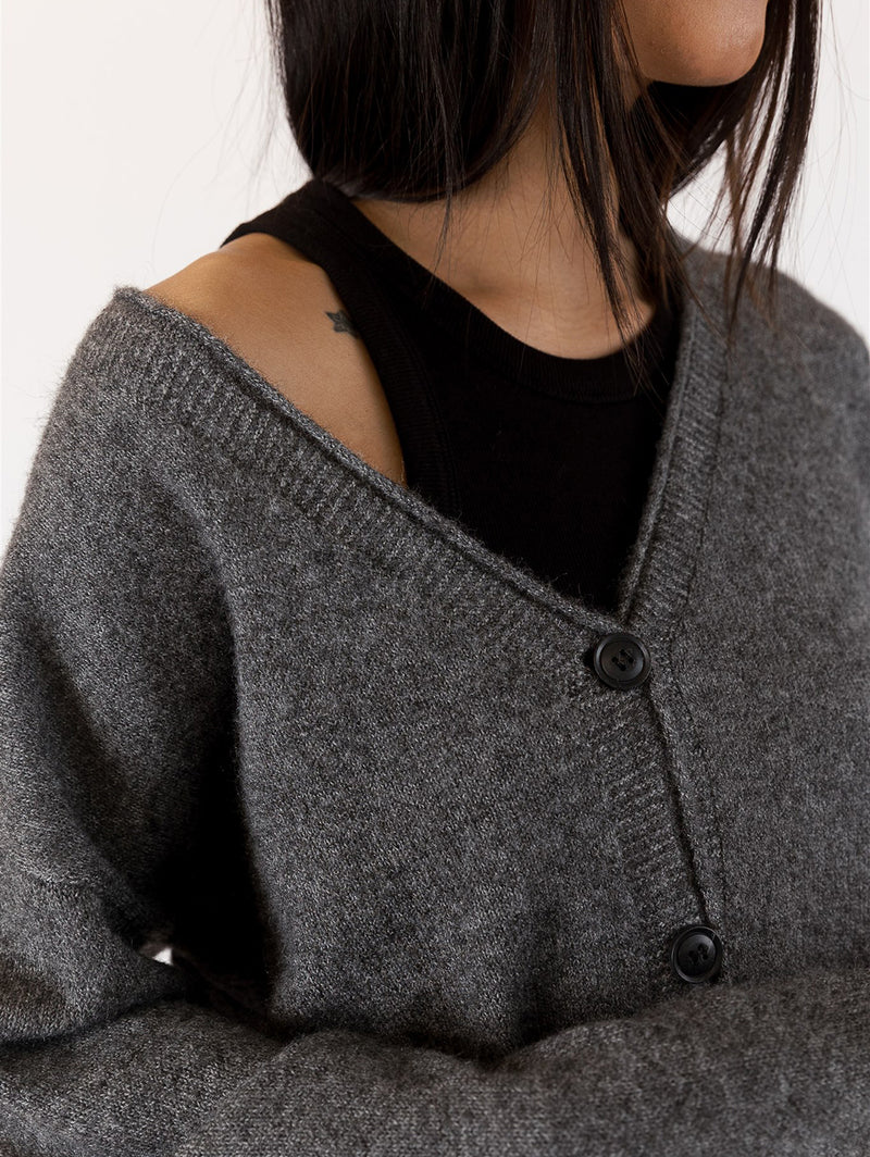 Roman Cardigan - Dark Grey-LYLA+LUXE-Over the Rainbow