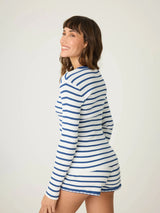 Seaside Striped Rib Top - Ivory