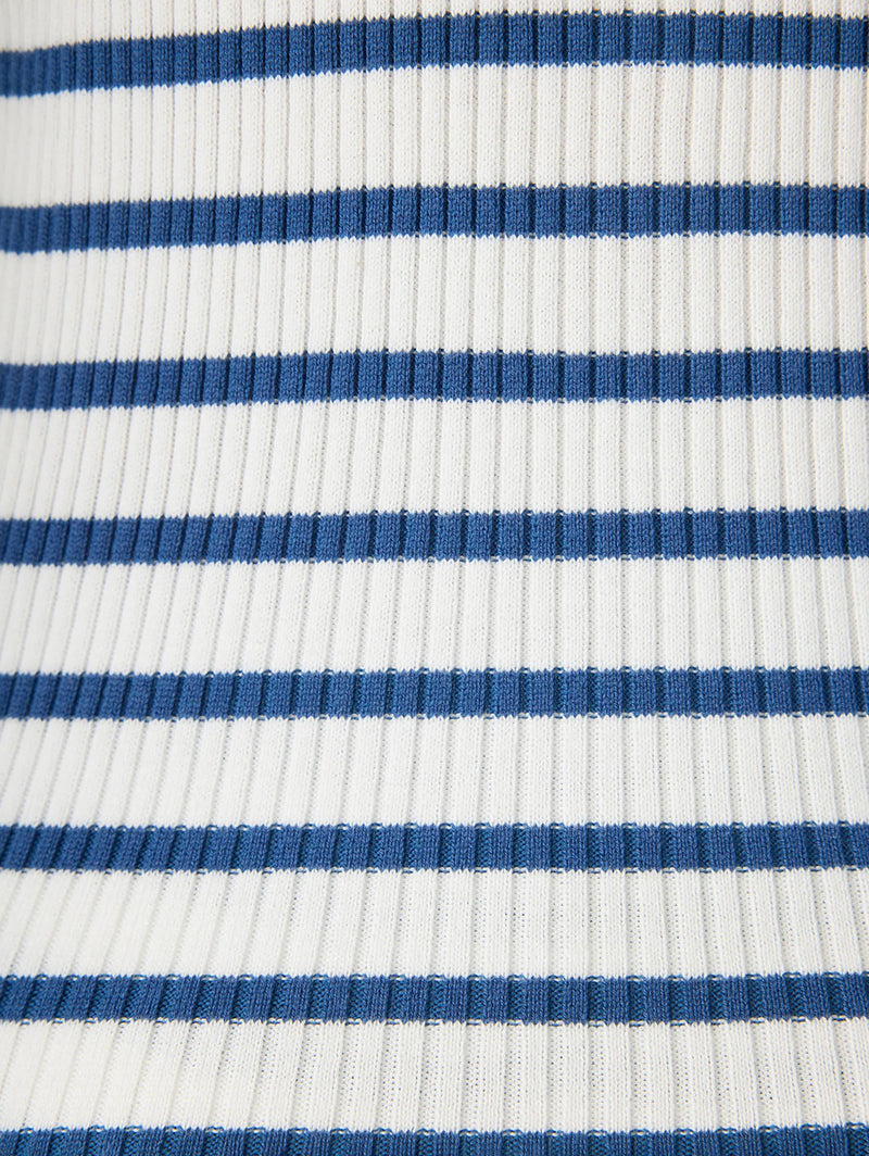 Seaside Striped Rib Top - Ivory