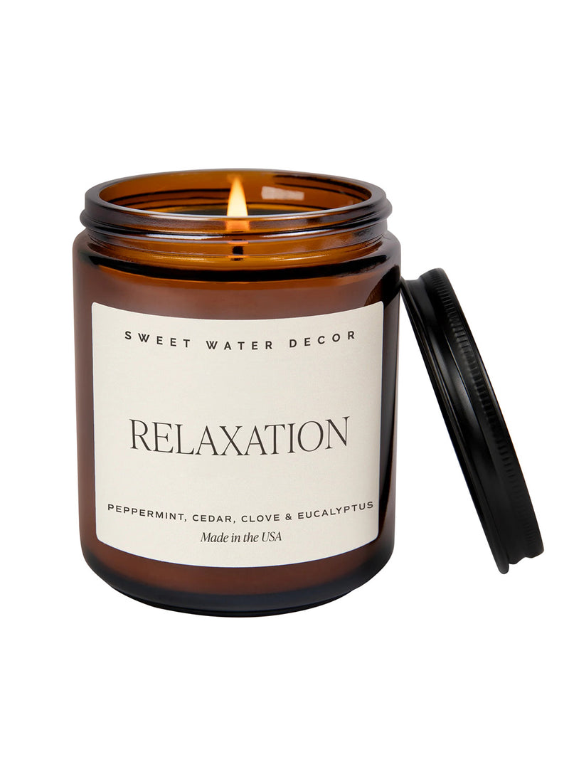 Relaxation Soy Candle - Amber Jar 9 oz-SWEET WATER DECOR-Over the Rainbow