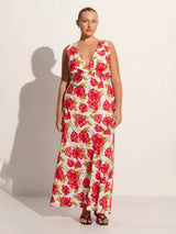 Acacia Maxi Dress - Isadora Floral Red-FAITHFULL THE BRAND-Over the Rainbow