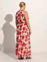 Acacia Maxi Dress - Isadora Floral Red-FAITHFULL THE BRAND-Over the Rainbow
