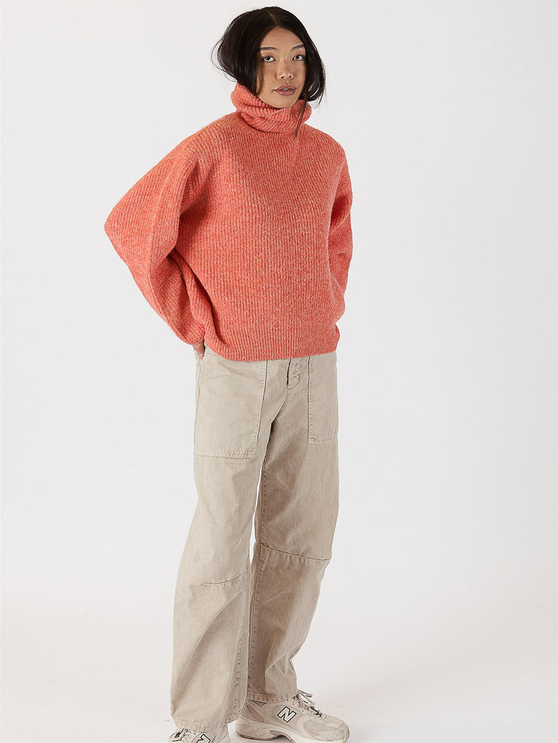 Sahar Mock Neck Rib Sweater-LYLA+LUXE-Over the Rainbow