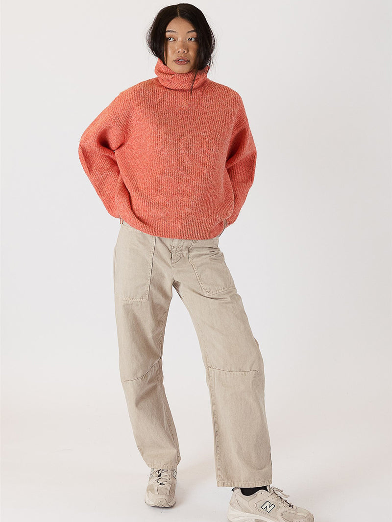 Sahar Mock Neck Rib Sweater-LYLA+LUXE-Over the Rainbow