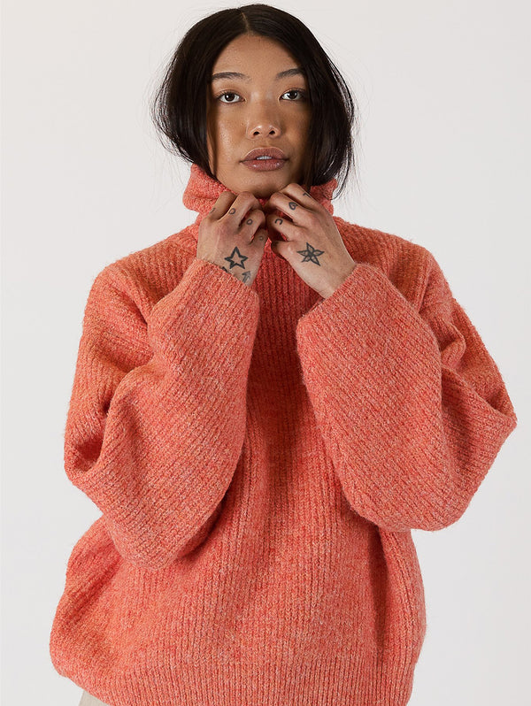 Sahar Mock Neck Rib Sweater-LYLA+LUXE-Over the Rainbow