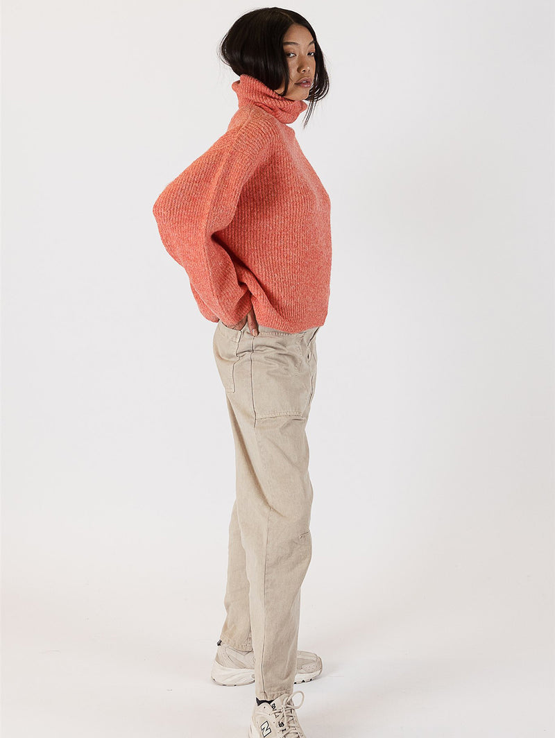 Sahar Mock Neck Rib Sweater-LYLA+LUXE-Over the Rainbow