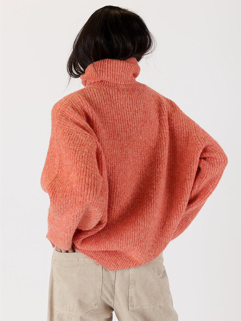 Sahar Mock Neck Rib Sweater-LYLA+LUXE-Over the Rainbow