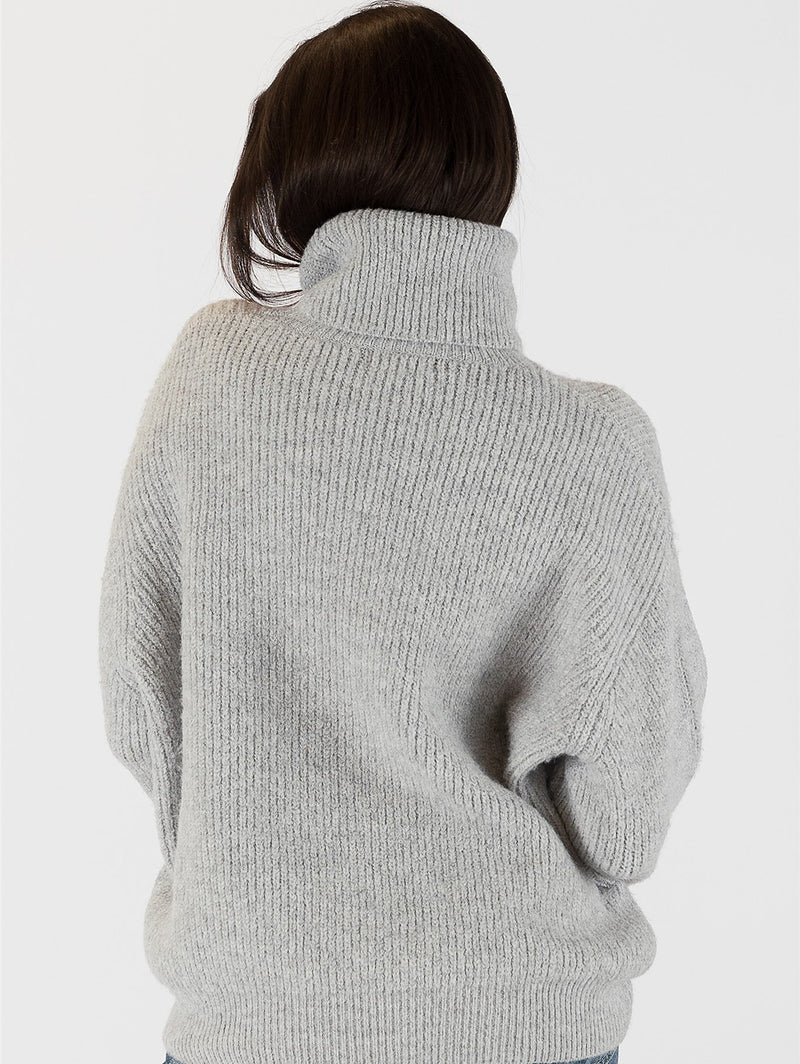 Sahar Mock Neck Rib Sweater-LYLA+LUXE-Over the Rainbow
