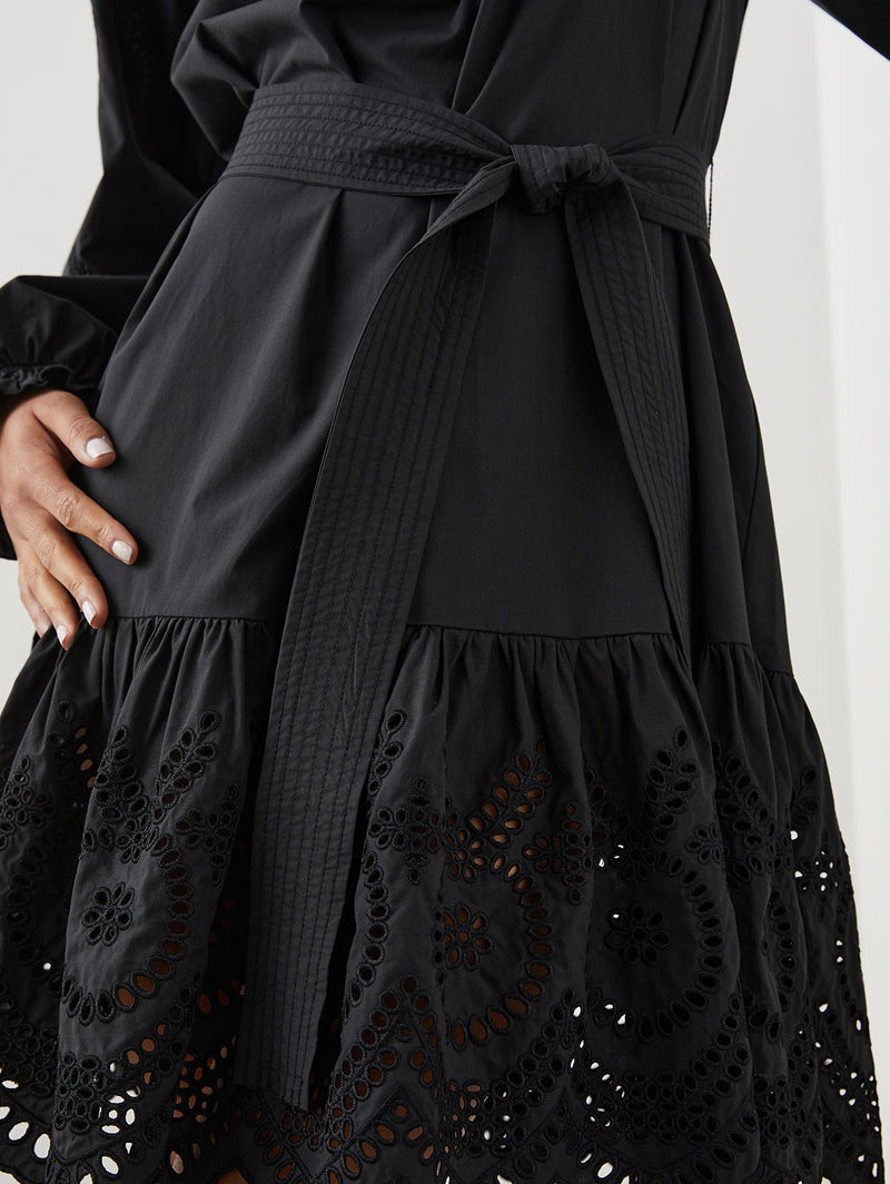 Saylor Eyelet Dress - Black-Rails-Over the Rainbow