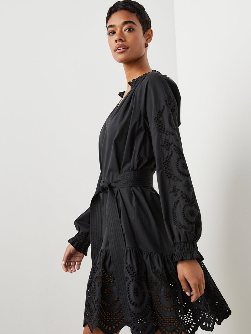 Saylor Eyelet Dress - Black-Rails-Over the Rainbow