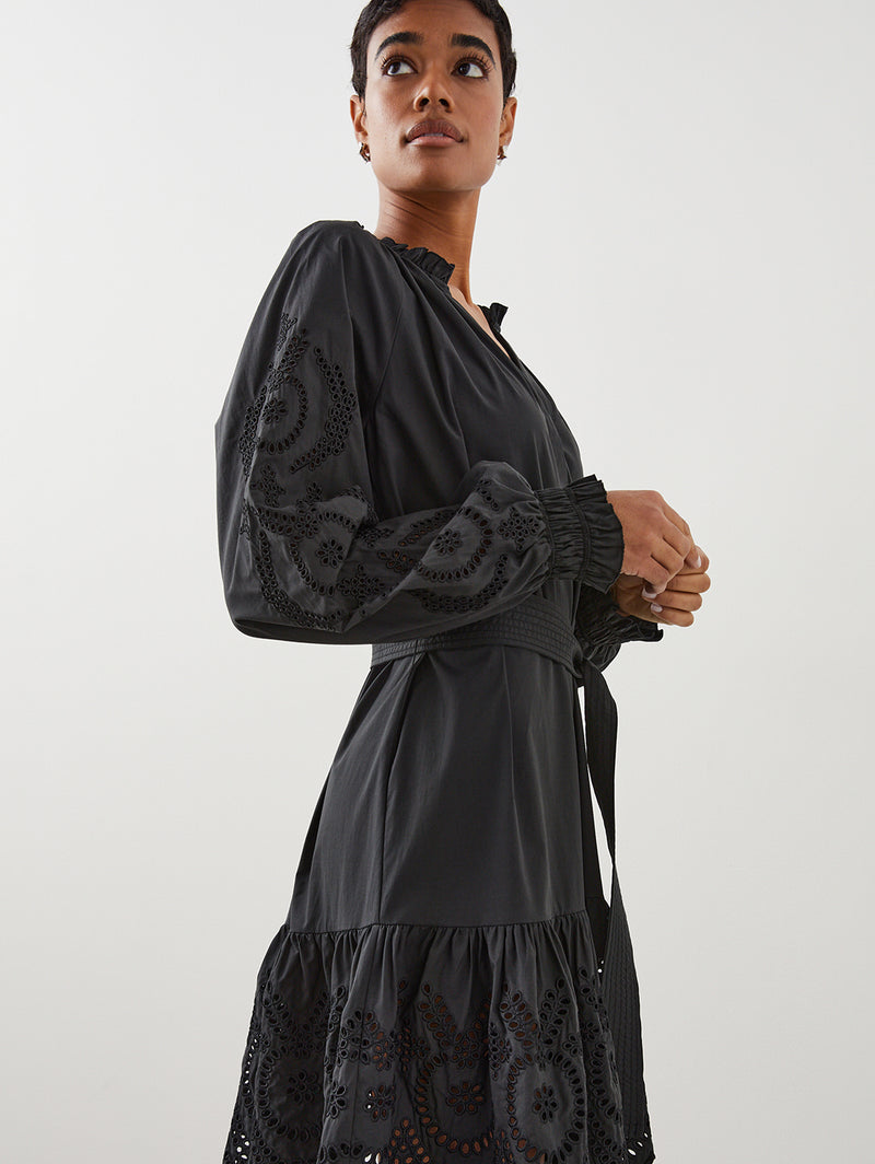 Saylor Eyelet Dress - Black-Rails-Over the Rainbow