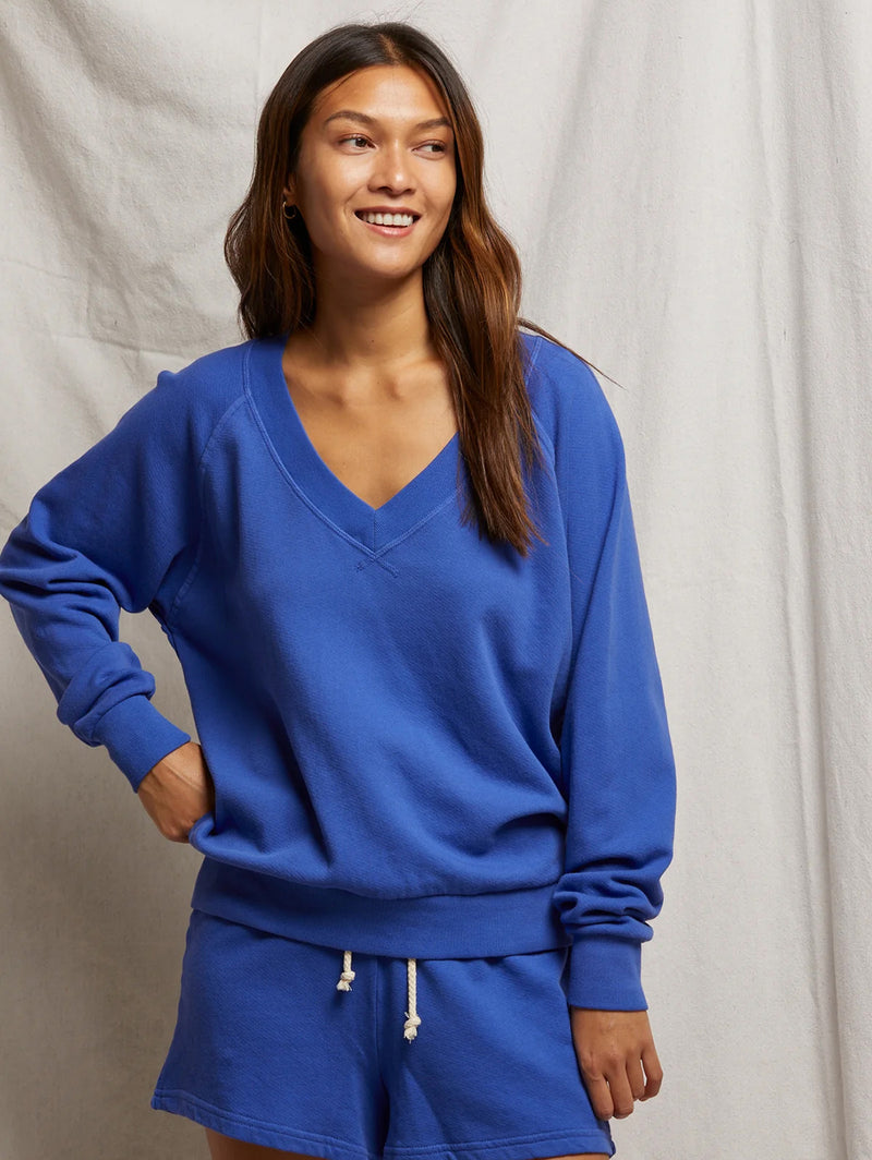 Layla French Terry Sweat Shorts - Violet Blue