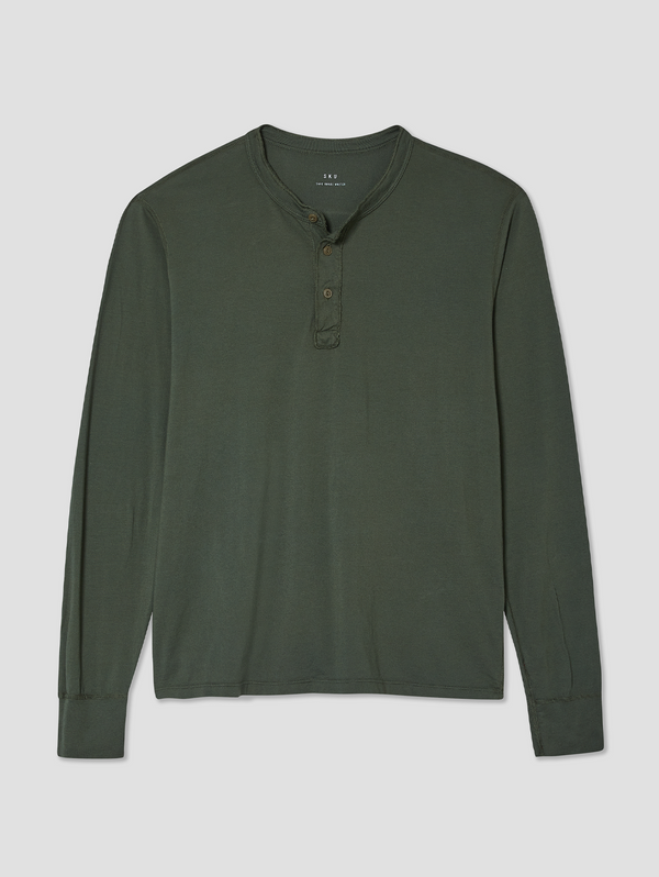 Long Sleeve Jersey Henley - Basil-SAVE KHAKI-Over the Rainbow