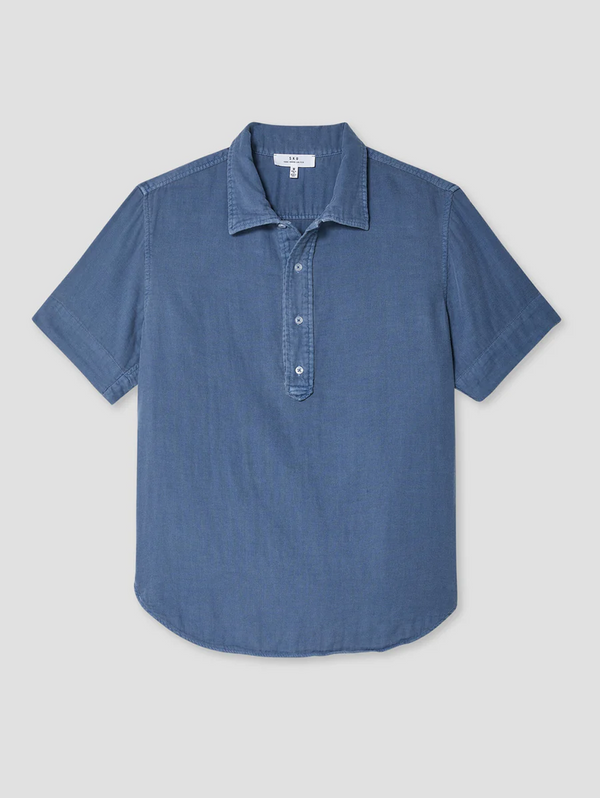 Short Sleeve Triple Gauze Popover - Union Blue