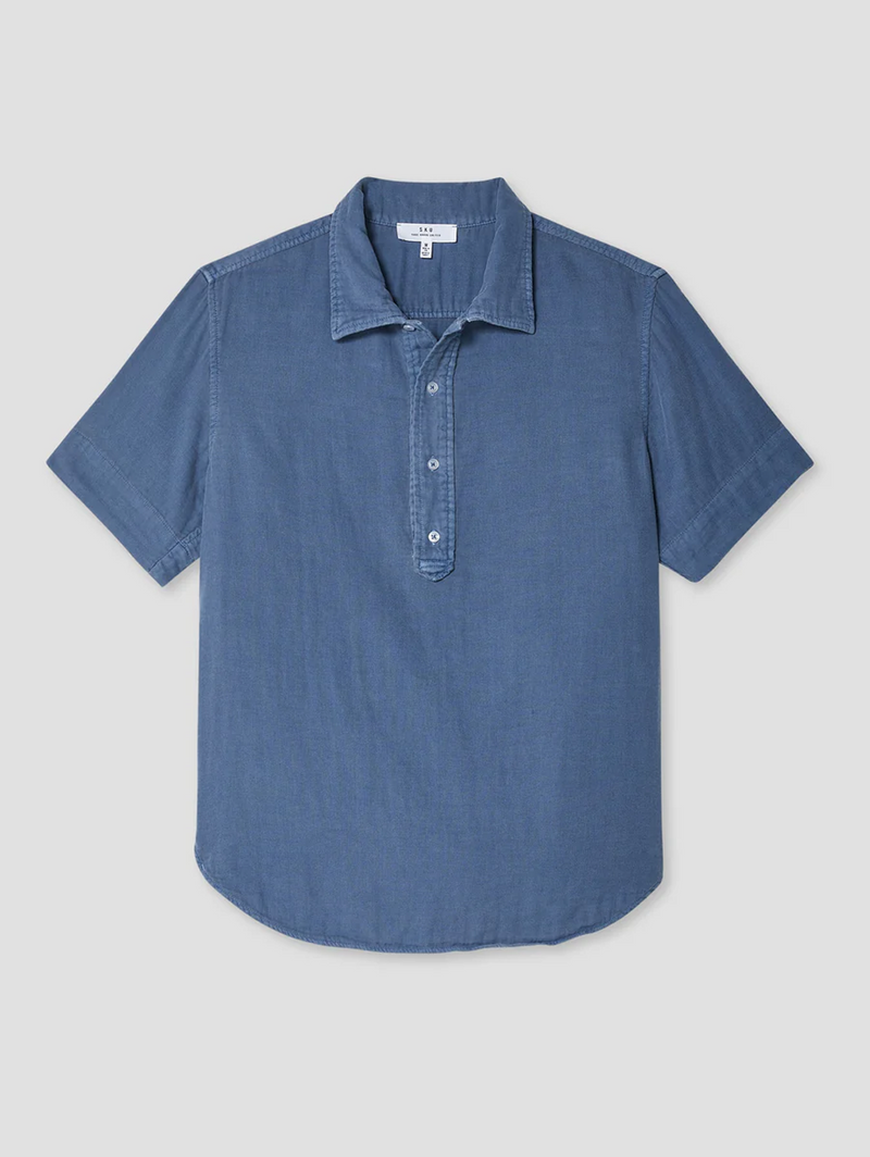 Short Sleeve Triple Gauze Popover - Union Blue