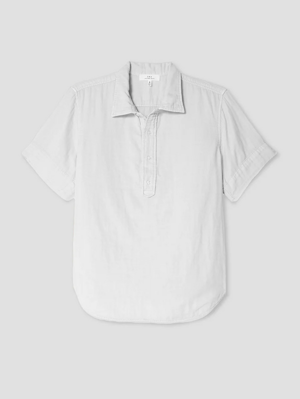 Short Sleeve Triple Gauze Popover - White