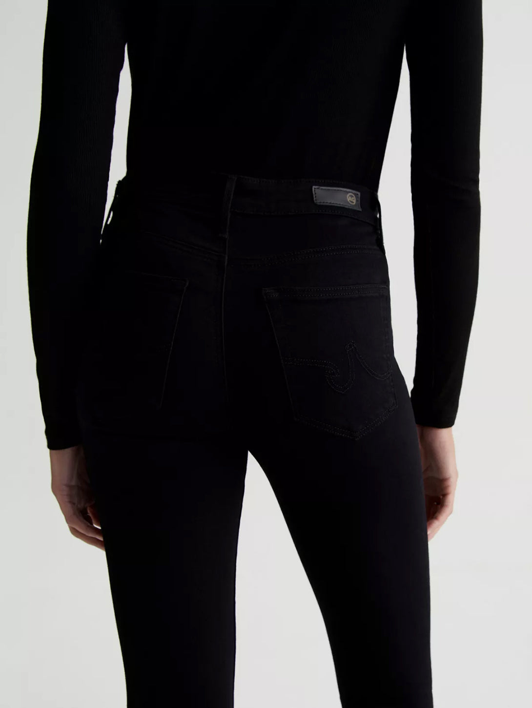 Farrah High Rise Ankle Skinny Jean - Black-AG Jeans-Over the Rainbow
