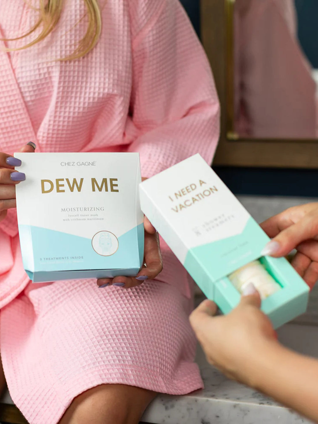 I Need A Vacation Shower Steamer Set - Coconut Lime-CHEZ GAGNE LETTERPRESS-Over the Rainbow