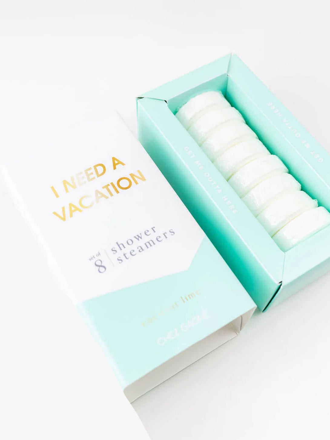 I Need A Vacation Shower Steamer Set - Coconut Lime-CHEZ GAGNE LETTERPRESS-Over the Rainbow