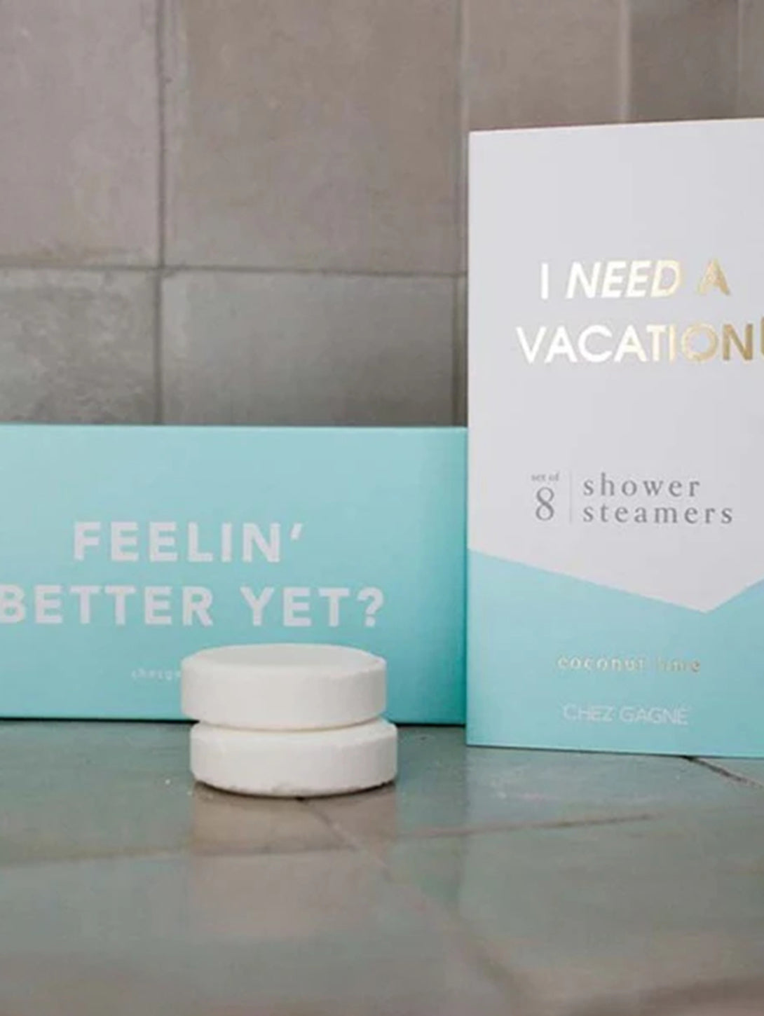 I Need A Vacation Shower Steamer Set - Coconut Lime-CHEZ GAGNE LETTERPRESS-Over the Rainbow