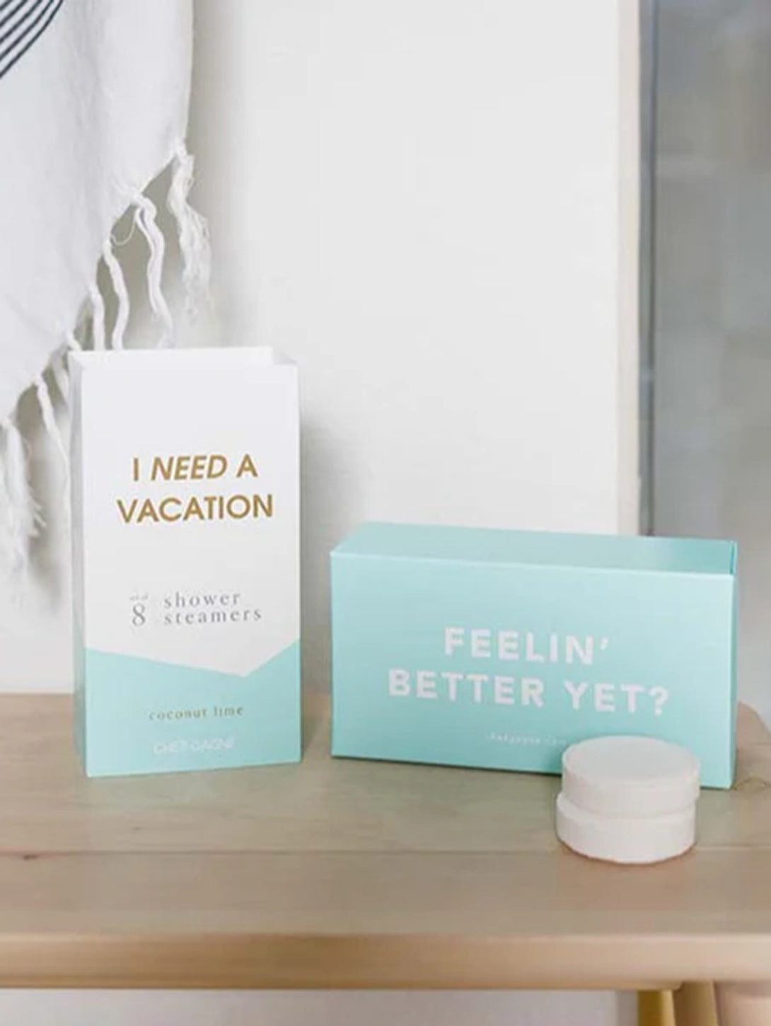 I Need A Vacation Shower Steamer Set - Coconut Lime-CHEZ GAGNE LETTERPRESS-Over the Rainbow