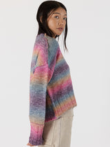 Suzie Ombre Crewneck Sweater - Dark Ombre-LYLA+LUXE-Over the Rainbow