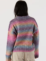Suzie Ombre Crewneck Sweater - Dark Ombre-LYLA+LUXE-Over the Rainbow