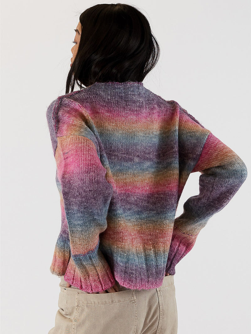 Suzie Ombre Crewneck Sweater - Dark Ombre-LYLA+LUXE-Over the Rainbow