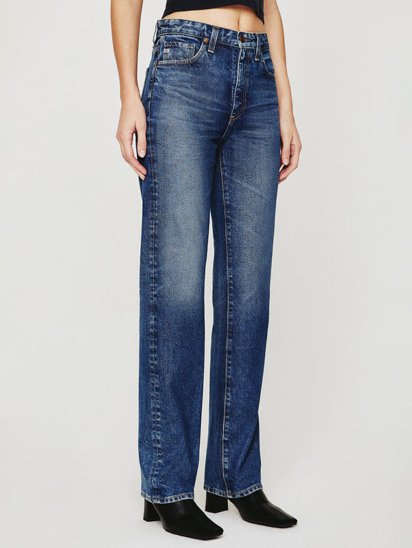 Saige High Rise Straight Jean - Brownstone-AG Jeans-Over the Rainbow